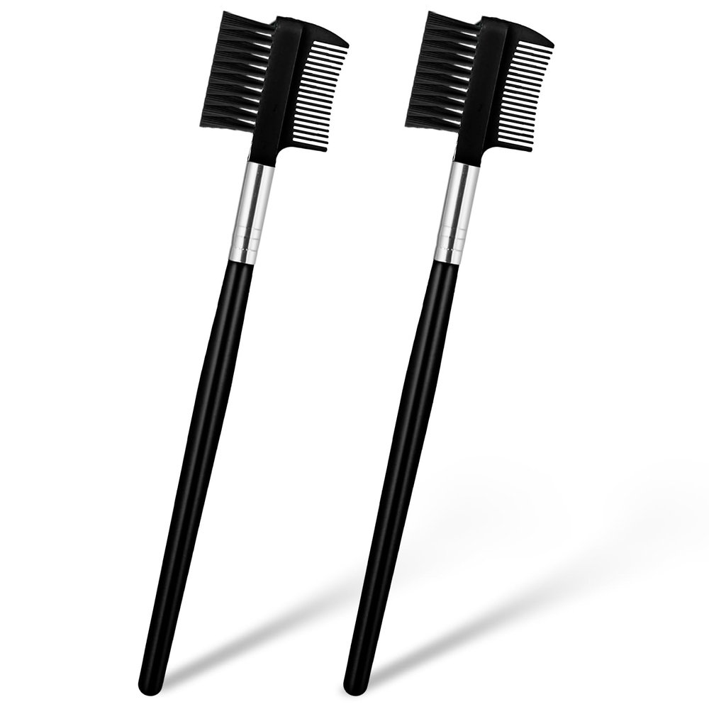 2Pcs Eyebrow Brush Comb and Eyelash Comb Separator, Eyebrow Makeup Brush Wands Eyebrow Lash Separator Tool for Eliminating Mascara Clumps, Grooming Shaping Brow, Separating Lashes, Eyelashes Extension