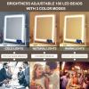 Gvnkvn Lighted Makeup Mirror, Hollywood Vanity Mirror with Lights, Three Color Lighting Modes, and Detachable 10X Magnification Mirror, Smart Touch Control, 360Rotation (15.2in. Gold) view 2