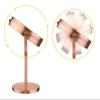 OrBheS Rose Gold LED Makeup Mirror, Double Sided with 360 Swivel Design 1X & X5 Magnification 180 Degree Adjustable Stand view 3