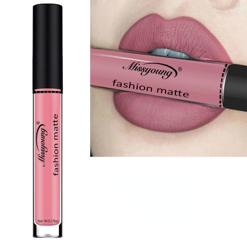 Y-HaLi Non-Stick Cup Matte Lipstick Set, Long Lasting Liquid Lipstick & Lip Gloss Makeup (4#)