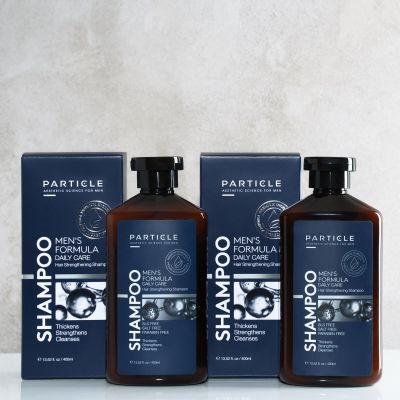 Particle Hair Thickening Shampoo for Men, Mens Shampoo, Cleansing Formula Made with Biotin, Capixyl, Redensyl, Ginseng and Green Tea Extract for Hair Strength Support, Paraben Free, 400 mL