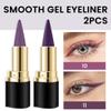 evpct 2Pcs Light Dark Purple Gel Eyeliner Pencils Eye Black Face Paint Stick Lipstick Halloween Makeup Set Waterproof Smudge Proof Eyeliner Pen Crayon Smokey Eye delineador de ojos contra el agua view 2