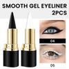 evpct 2Pcs Black White Gel Eyeliner Pencils Eye Black Face Paint Stick Lipstick Halloween Makeup Set Waterproof Smudge Proof Liquid Eyeliner Pen Crayon Smokey Eye delineador de ojos contra el agua view 2