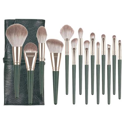 14 Makeup Tools, Foundation, Eyeshadow, Concealer, Lip Gloss, Makeup Brushes, Makeup Tools with PU Bag