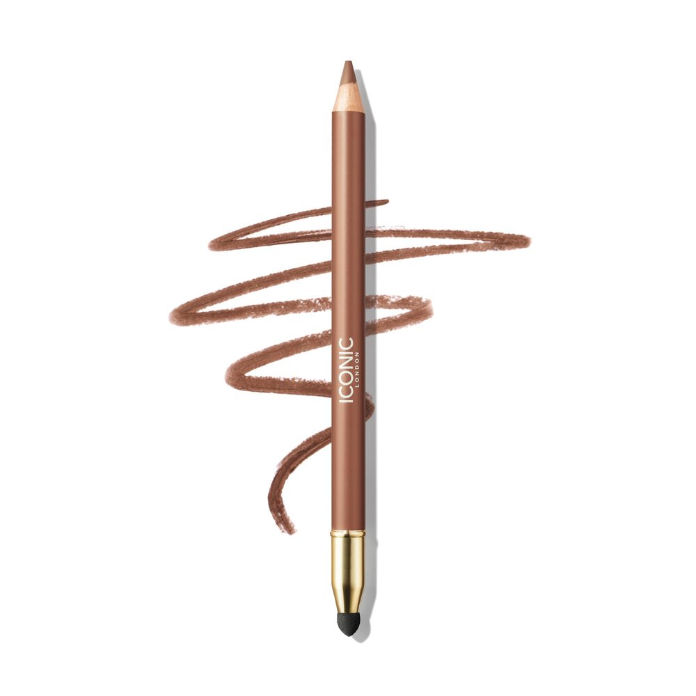 ICONIC LONDON Fuller Pout Sculpting Lip Liner | Blendable, Dual Ended Lip Liner with Creamy Colour and Lip Sponge for Buffing, Cruelty-Free, Vegan Makeup (T.T.Y.N) 0.036 Oz