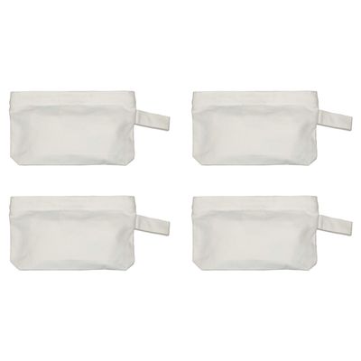 Bulk Canvas Zipper Pouches - 50 Pack Canvas Material Wholesale Zipper Pouches for Pencils, Makeup, Coin, Cellphone and Other Accessories - Double Stitched Seams for Premium Quality (50 Pack, White)