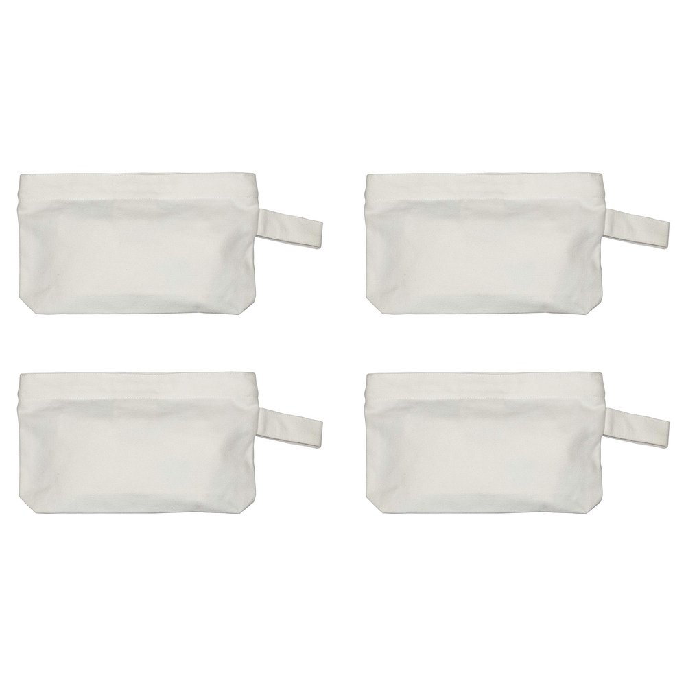 Bulk Canvas Zipper Pouches - 50 Pack Canvas Material Wholesale Zipper Pouches for Pencils, Makeup, Coin, Cellphone and Other Accessories - Double Stitched Seams for Premium Quality (50 Pack, White)
