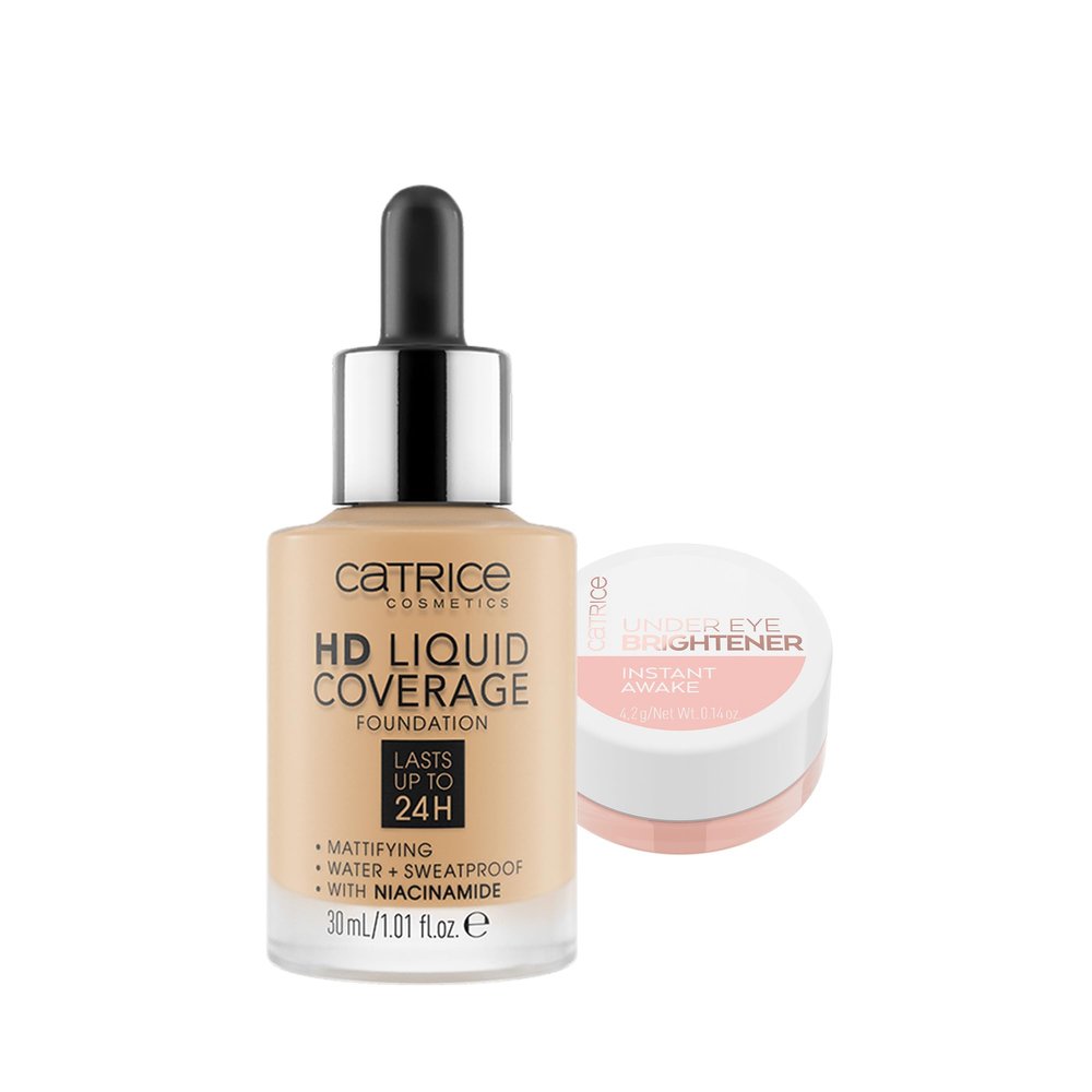Catrice | HD Liquid Coverage Foundation 36 & Under Eye Brightener 10 Light Rose | Full Coverage Makeup | Vegan & Cruelty Free