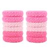 12pcs Thick No Damage Hair Ties for Women,Soft Seamless Scrunchies for Girl,Elastic Ponytail Holders Hair Accessories (Pink)