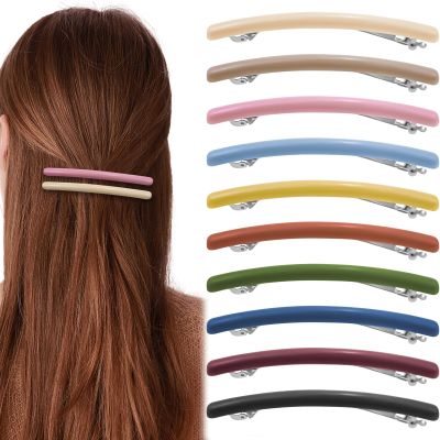 10 Pcs French Hair Clips Flat Hair Barrettes Strong Hold Vintage Hair Clips Cute Hair Styling Clips Metal Snap Hair Clasps Accessories for Women Girls