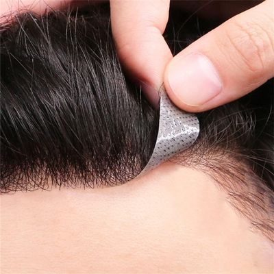 Men Forehead Hairline Toupee, 100% Human Hair Frontal Hairpiece, 10" Natural Black PU Thin Skin Covering Male Receding,Black,V shape 1.5x16cm