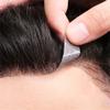 Men Forehead Hairline Toupee, 100% Human Hair Frontal Hairpiece, 10" Natural Black PU Thin Skin Covering Male Receding,Black,V shape 1.5x16cm view 1