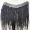 Men Forehead Hairline Toupee, 100% Human Hair Frontal Hairpiece, 10" Natural Black PU Thin Skin Covering Male Receding,Black,V shape 1.5x16cm view 2