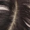 Men Forehead Hairline Toupee, 100% Human Hair Frontal Hairpiece, 10" Natural Black PU Thin Skin Covering Male Receding,Black,V shape 1.5x16cm view 4