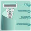 Razors for Women Sensitive Skin, 6 Blades Womens razors for Shaving Including 2 Travel Razors for Women with 15 Blade Refills, Green view 2