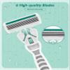 Razors for Women Sensitive Skin, 6 Blades Womens razors for Shaving Including 2 Travel Razors for Women with 15 Blade Refills, Green view 4