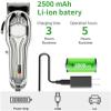 CAFFIA Hair Clipper Mens Electric Cordless Hair Trimmer Speed Adjustable Professional Haircut Beard Trimmer Hair Cutting Machine Kit with Ceramic Cutting Head Four Attachment Combs view 2