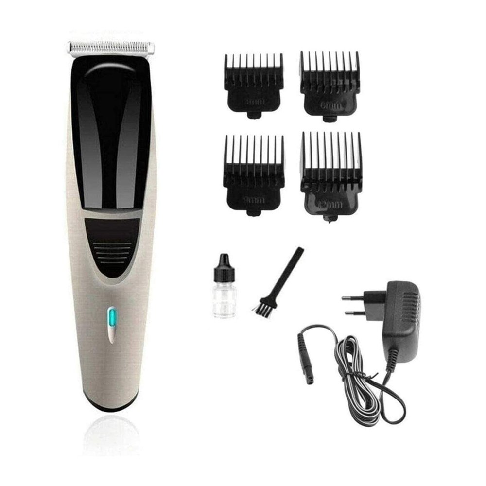 CAFFIA Rechargeable Wet Dry Lithium Ion Deluxe Trimming Kit with 4 Interchangeable Heads for Shaving, Detailing, & Grooming Beards, Mustaches, Stubble, Ear, Nose, & Body