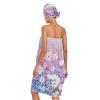 Bulletgxll Pink Floral Women's Shower Wrap Towel Set of 3 Adjustable Spa Body Wrap Super Absorbent Bathrobe with Hair Towel & Headband view 2