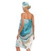 Bulletgxll White Marble Women's Shower Wrap Towel Set of 3 Adjustable Spa Body Wrap Super Absorbent Bathrobe with Hair Towel & Headband view 2