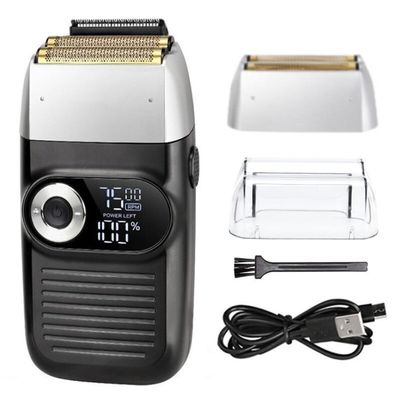 Men's Shaver, Rechargeable Hair Shaver for Men Electric Shaver Beard Electric Razor Bald Head Fades Shaving Machine Finishing Tools (Color : Black)