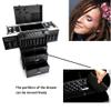 CNCEST Beauty Salon Luggage, Rolling Lockable Hair Stylist Travel Case Hairdressing Trolley Stylist Beauty Salon Cosmetic Luggage Travel Organizer Tool Box with Hair Dryer Holder view 3