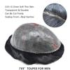 Healthlif Hair Toupee For Men Real Hairline Human Hair Piece For Men Toupee Hair Replacement System PU Skin Mens Hairpieces Protesis Capilar Para Hombre 7X9#1 Jet Black view 3