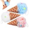 3Pcs Bath Loofah Sponge Ball Ice-Cream Shaped for Women Men Body Cleaning Scrubber Shower Accessory view 1