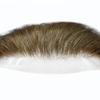 Mens Hair Topper Mens Frontal Natural Hairpiece Hairline Replacement System Real Human Hair Frontal Hairpiece #4 Medium Brown-100% Density view 3