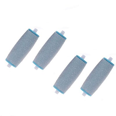 BE-TOOL 4 Pack Replacement Rollers Extra Coarse Rollers for Feet Roller Refill Heads Compatible Compatible with Amope Pedi Refills Electronic (Light Blue)