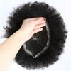 Hair Unit For Black Men Afro Toupee African American Weave Afro Lace Hair Piece Kinky Curly Black Man Hair Afro Toupee Hair Unit 8''X10'' 10MM Afro Wave #1 Jet Black view 4