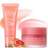 2Pcs Lip Glowy Balm & Lip Sleeping Mask,Hydrating Repair Sleeping Lip Mask,Glossy Tinted Lip Balm,Smooth Cracked Chapped Lip,Lip Care Therapy Treatment,Christmas Makeup Gift for Women-Grapefruit view 1