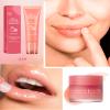2Pcs Lip Glowy Balm & Lip Sleeping Mask,Hydrating Repair Sleeping Lip Mask,Glossy Tinted Lip Balm,Smooth Cracked Chapped Lip,Lip Care Therapy Treatment,Christmas Makeup Gift for Women-Grapefruit view 3