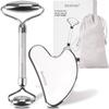 Bealihelp Face Roller and Gua Sha, Stainless Steel Facial Roller and Guasha Tool for Face, Skin Care Roller for Wrinkles and Lifting, Improve Puffiness, Metal Face Massager for Eyes, Neck Tighten view 1