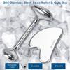 Bealihelp Face Roller and Gua Sha, Stainless Steel Facial Roller and Guasha Tool for Face, Skin Care Roller for Wrinkles and Lifting, Improve Puffiness, Metal Face Massager for Eyes, Neck Tighten view 2