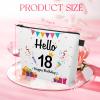 18th Birthday Gift Ideas for Girls Makeup Bag Hello 18 Year Old Birthday Cosmetic Bag Makeup Pouch with Zipper Decorations for Sister Hello 18th Anniversary Christmas Birthday Party Favor Gifts view 3