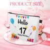 17th Birthday Gift Ideas for Girls Makeup Bag, Hello 17 Year Old Birthday Cosmetic Bag Makeup Pouch with Zipper Decorations for Daughter Sister 17th Anniversary Christmas Birthday Party Favor Gifts view 3