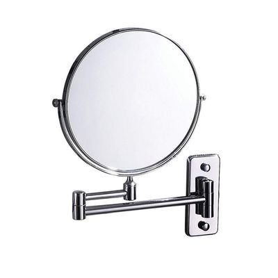 Bathroom Makeup Mirror Wall Hanging Folding Double-Sided Beauty Dressing Stretching with 1X/3X Magnification Two-Sided 360Swivel Design Extendable Bathroom Mirror Silver