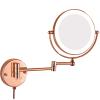 8 Inch Illuminated Makeup Mirror Double Sided Magnification Mirror with Led Light Bathroom Extendable Wall-Mounted Vanity Shaving Mirror with Switch Plug Black 7X (Rose Gold 10X) view 1