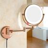 8 Inch Illuminated Makeup Mirror Double Sided Magnification Mirror with Led Light Bathroom Extendable Wall-Mounted Vanity Shaving Mirror with Switch Plug Black 7X (Rose Gold 10X) view 3