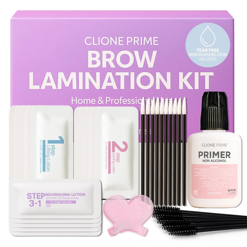CLIONE PRIME At Home Brow Lamination Kit - DIY Eyebrow Lamination Kit Professional Eye Brow Perm Kit Instant DIY Eyebrow Lift Kit for Fuller Thicker Brows Lasts For Upto 8 Weeks