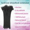 0.4cm Dreadlock Extension 4inch 60 Strands 100% Real Human Hair Dreadlock Extensions for Man/Women Full Head Handmade Permanent loc Extensions view 2