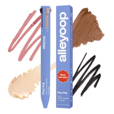 Alleyoop Pen Pal 4-in-1 Makeup Pen Comes with Eyeliner, Lip Liner, Highlighter Makeup & Eyebrow Pencils for Women Portable, Touch-Up On the Go Cruelty-Free, Vegan (In A Rouge (Light)