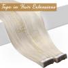 100g Sunny & Ve Sunny Tape in Hair Extensions Human Hair Blonde Tape in Human Hair Extensions Platinum Blonde Real Hair Extensions Tape in Human Hair 18inch view 3