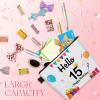 15th Birthday Gift Ideas for Girls Makeup Bag, Sweet 15 Year Old Birthday Cosmetic Bag Makeup Pouch with Zipper Decorations for Daughter Sister 15th Anniversary Christmas Birthday Party Favor Gifts view 2