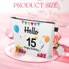 15th Birthday Gift Ideas for Girls Makeup Bag, Sweet 15 Year Old Birthday Cosmetic Bag Makeup Pouch with Zipper Decorations for Daughter Sister 15th Anniversary Christmas Birthday Party Favor Gifts view 3