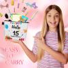 15th Birthday Gift Ideas for Girls Makeup Bag, Sweet 15 Year Old Birthday Cosmetic Bag Makeup Pouch with Zipper Decorations for Daughter Sister 15th Anniversary Christmas Birthday Party Favor Gifts view 4