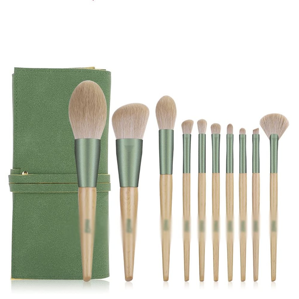 10PCS Makeup Brushes Set Foundation Powder Blush Eyeshadow Concealer Eyebrow Eye Fan Make Up Brush Cosmetics Beauty Tools