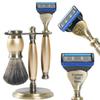 FREED 4-piece Luxury 5-Blade Razor set,Bronze Series Customized gift, Aluminum Alloy Material include 5 Blades,razor stand,razor brush,It's the best gift for men (Gold) view 1