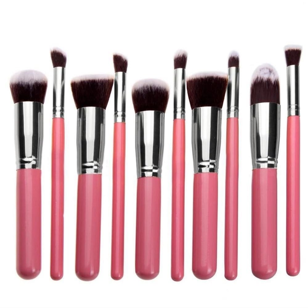 10 Pcs Makeup Brushes Set Cosmetics Foundation Blending Blush Tool Powder Eyeshadow Cosmetic (Color : F)